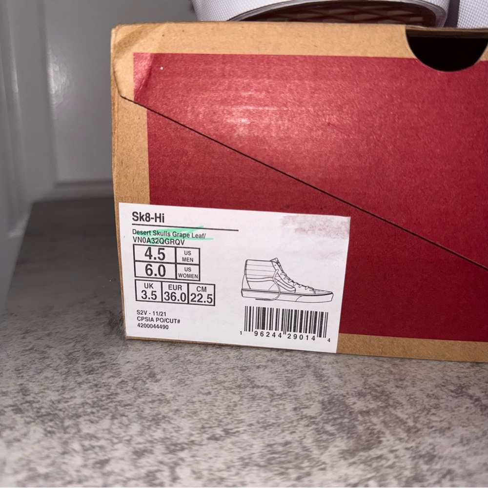 Vans Olive Green and White High Top Sneakers - Picture 2 of 7